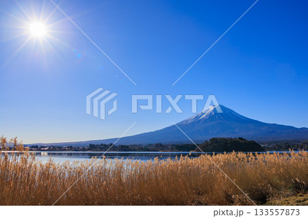 大石公園から見えた富士山と太陽 133557873