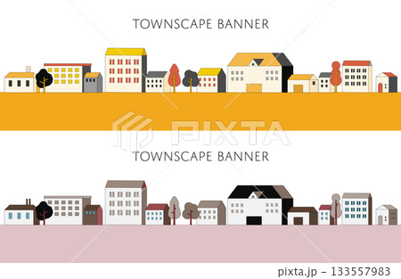 シンプルでおしゃれな町並みバナー素材 133557983