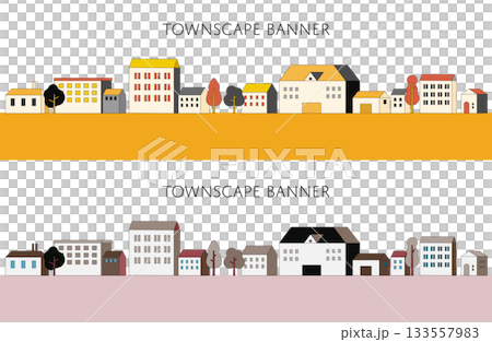 Simple and stylish townscape banner material 133557983