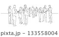 crowd people businessperson discussing continuous line drawing continuous 133558004