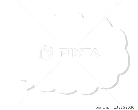シンプルな白い吹き出し・影付き 133558030
