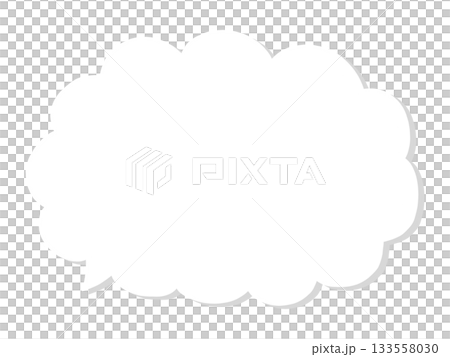 シンプルな白い吹き出し・影付き 133558030