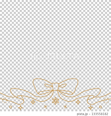 Ribbon decoration frame, background, snow decoration, line drawing, square size Ribbon decoration frame, background, snow decoration, line drawing, square size 133558182