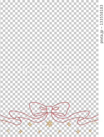 Ribbon decoration frame, background, snow decoration, line drawing, portrait orientation Ribbon decoration frame, background, snow decoration, line drawing, portrait orientation 133558183