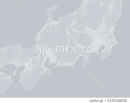 日本の三大都市を中心とした、モノクロな衛星写真風イラスト 日本の三大都市を中心とした、モノクロな衛星写真風イラスト 133558659