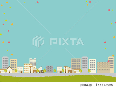 街並みのイラスト背景 133558960