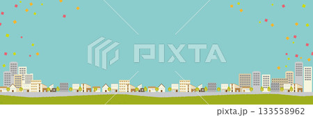 街並みのイラスト背景 133558962