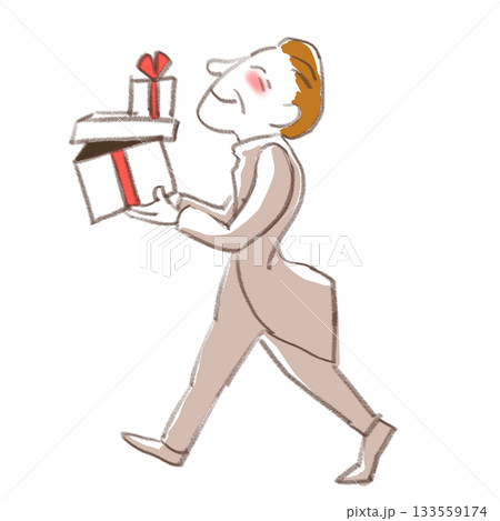 プレゼントを運ぶ男性 133559174