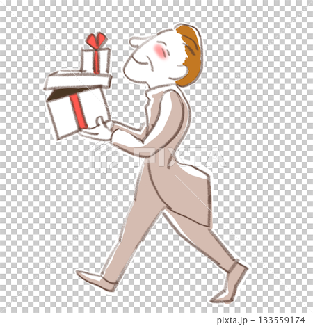 プレゼントを運ぶ男性 133559174