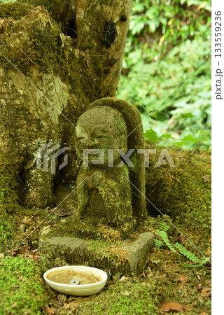三千院　苔の生えたお地蔵さん 133559236