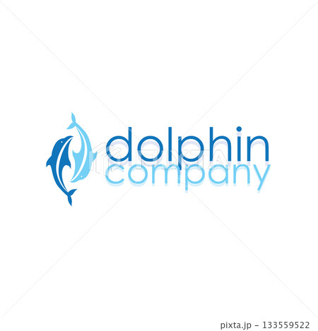 simple design open sea animal dolphin logo with simple sea dolphin concept illustration template 133559522