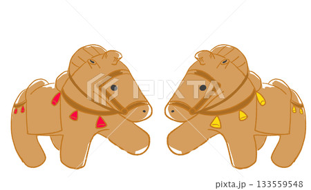 向かいあう馬 向かいあう馬 133559548