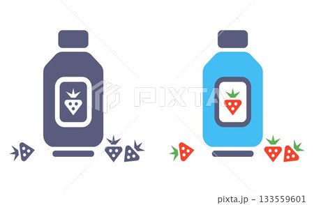 Strawberry smoothie icon. Weak berry drink. Strawberry smoothie icon. Weak berry drink. 133559601