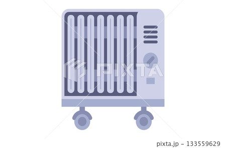 Floor heater for heating an apartment black icon. 133559629
