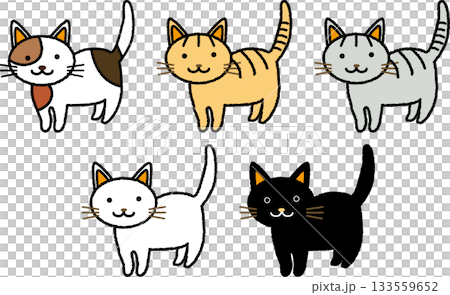Cute cat illustration set 133559652