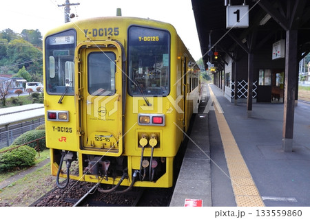 豊後竹田駅に停車しているキハ125形普通列車 豊後竹田駅に停車しているキハ125形普通列車 133559860