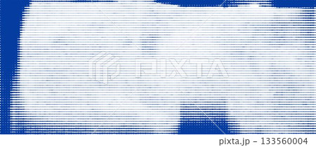 Blue distressed line pattern texture. Horizontal striped glitch background. Damaged xerox scan effect concept wallpaper. Linear halftone photocopy scratches backdrop. Worn paper punk print. Vector 133560004