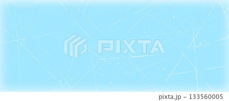 Scratched ice surface texture. Blue icy background with skate traces, cracks, scratches. Winter sport rink backdrop. Frozen lake or pond water wallpaper with dots, spots and lines. Vector illustration Scratched ice surface texture. Blue icy background with skate traces, cracks, scratches. Winter sport rink backdrop. Frozen lake or pond water wallpaper with dots, spots and lines. Vector illustration 133560005