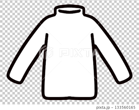 白いタートルネックの服のシンプルな手書きイラスト 133560165