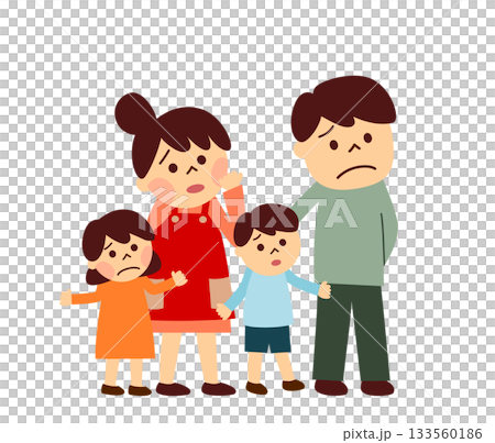 不安そうな家族 不安そうな家族 133560186