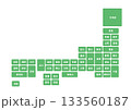 デフォルメの地名入り日本地図　 133560187