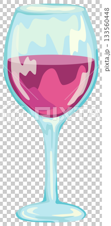 Illustration vector of wine poured into a glass Illustration vector of wine poured into a glass 133560448