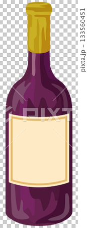 Simple wine bottle illustration vector material 133560451