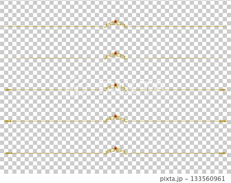 Neat antique decorative line set - Gold - Neat antique decorative line set - Gold - 133560961