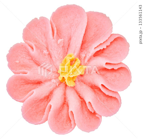 和菓子の花(ピンク・白背景・切り抜き) 和菓子の花(ピンク・白背景・切り抜き) 133561143
