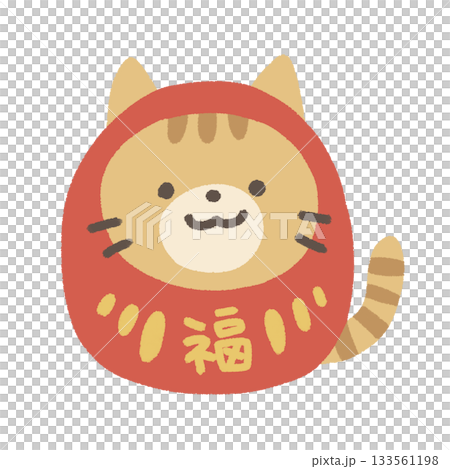 だるまな猫のかわいいイラスト 133561198