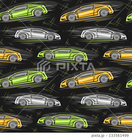 Vector Supercars seamless pattern 133561499