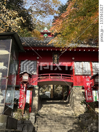 出流原涌釜神社に映える紅葉_ 日本名水百選_ 栃木県の天然記念物 出流原涌釜神社に映える紅葉_ 日本名水百選_ 栃木県の天然記念物 133561827