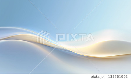 明るい光の波が広がる柔らかなアブストラクト背景「生成AI」 133561991
