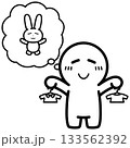 ぬいぐるみに着せる服を選ぶ人物のイラスト 133562392