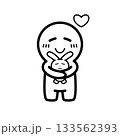 ぬいぐるみを抱きしめる人物のイラスト 133562393