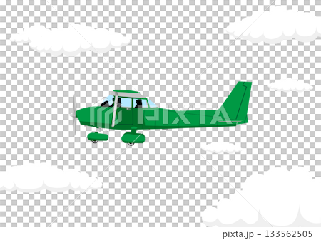 空を飛ぶプロペラ飛行機 133562505