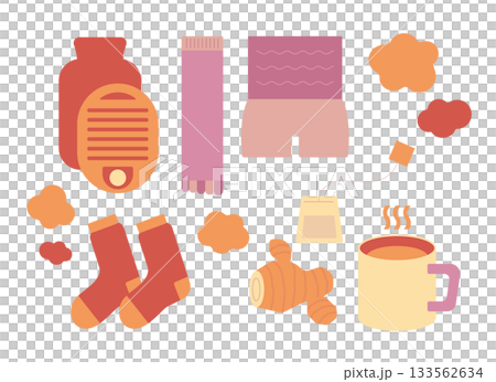 Set of warming goods to warm up 133562634