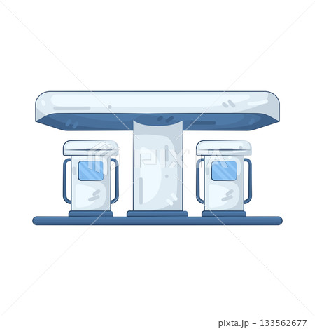Illustration of gas station Illustration of gas station 133562677