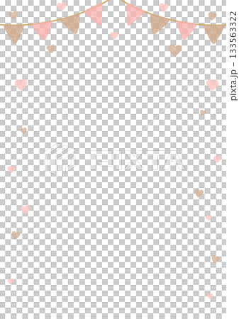 Valentine's Day garland frame pink vertical 133563322