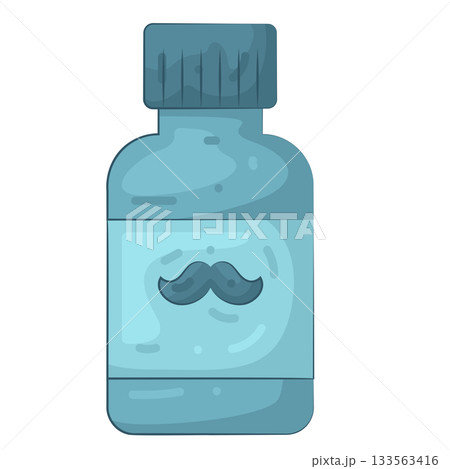 Illustration of mustache care oil bottle Illustration of mustache care oil bottle 133563416