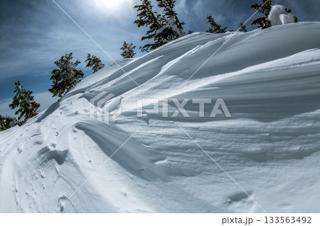 長野県　志賀高原　雪山の風景 133563492