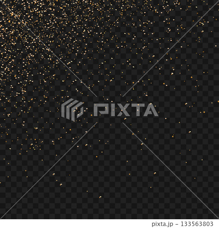 Falling Gold Confetti Particles Isolated on Transparent Background Overlay. Vector Falling Gold Confetti Particles Isolated on Transparent Background Overlay. Vector 133563803