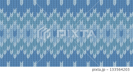Abstract blue wool knitted texture with vintage stripes seamless pattern background 133564203