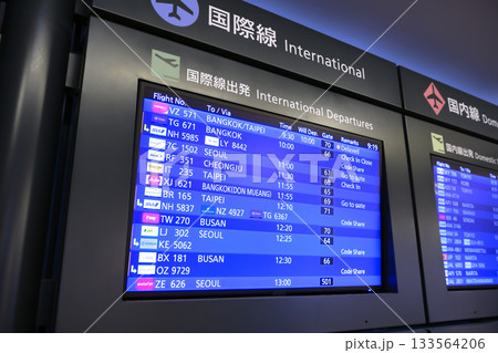 空港のフライトスケジュール 空港のフライトスケジュール 133564206