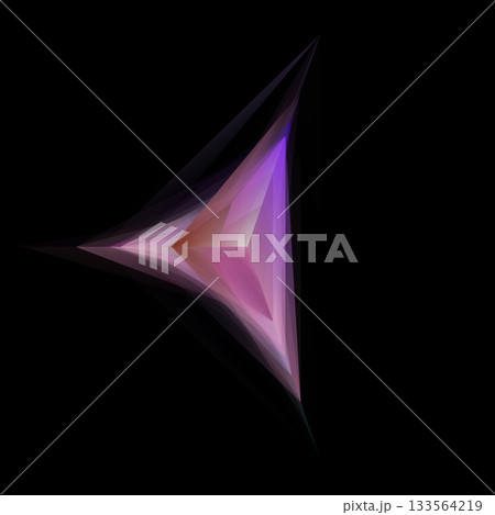 Angular Sci-Fi Crystal Form With Gradient Facets On Transparent Background 133564219
