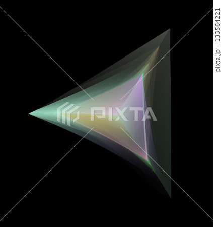 Angled Translucent Tetrahedron With Gradient Facets On Black Angled Translucent Tetrahedron With Gradient Facets On Black 133564221