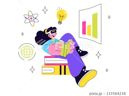 Future of Education Technology Vector Illustration Featuring Modern Digital Learning and Machines For Smart Academic Tools And Edtech In a Background 133564238