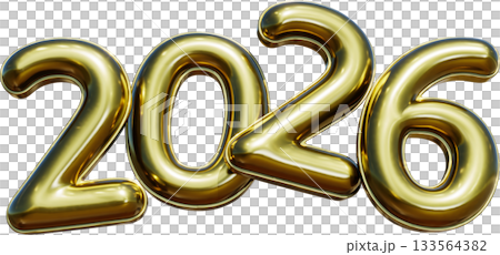 Dynamic Floating Gold Foil 2026 Balloons 133564382