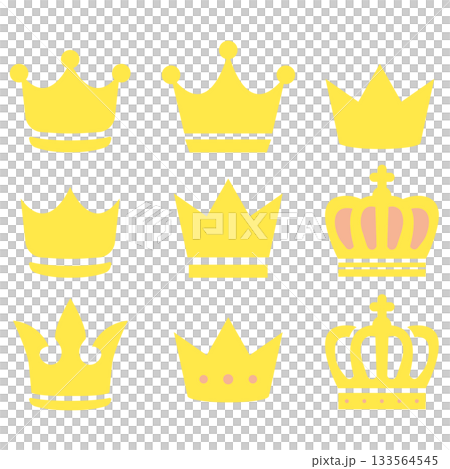 Crown icon set Crown icon set 133564545