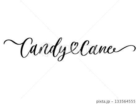 Candy Cane Calligraphy Script for Holiday Design. Elegant Cursive Typography for Christmas Greeting. 133564555
